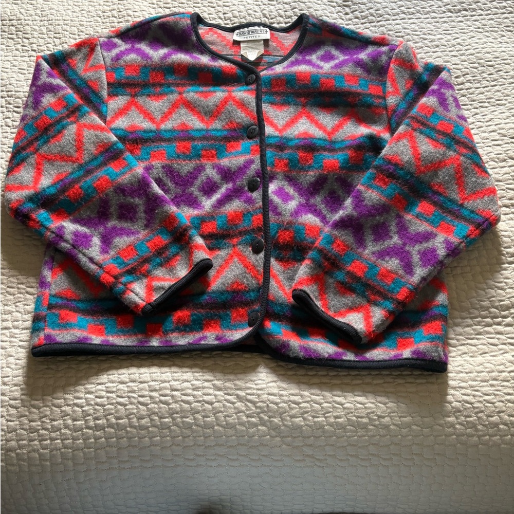 multicolored cardigan